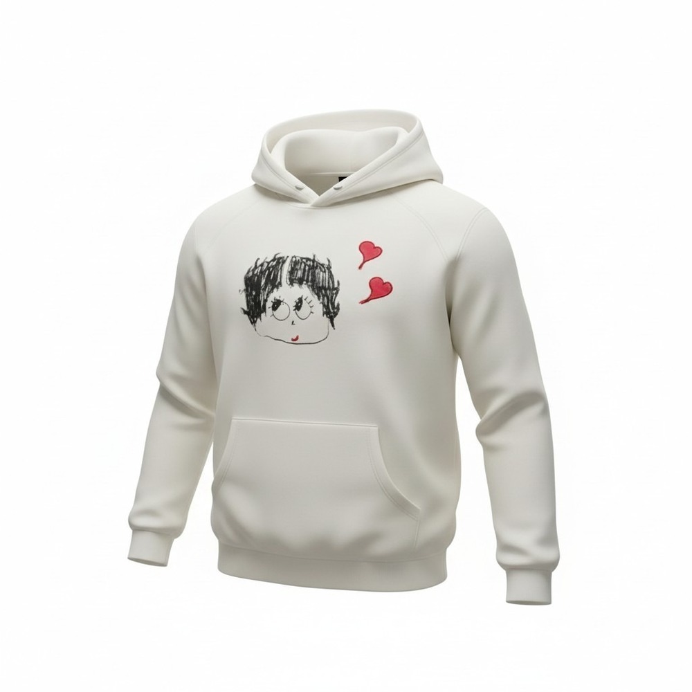 Mega Yacht Betty Boop Hoodie XL Cream Hand Drawn Graphic Rare Streetwear Sample
